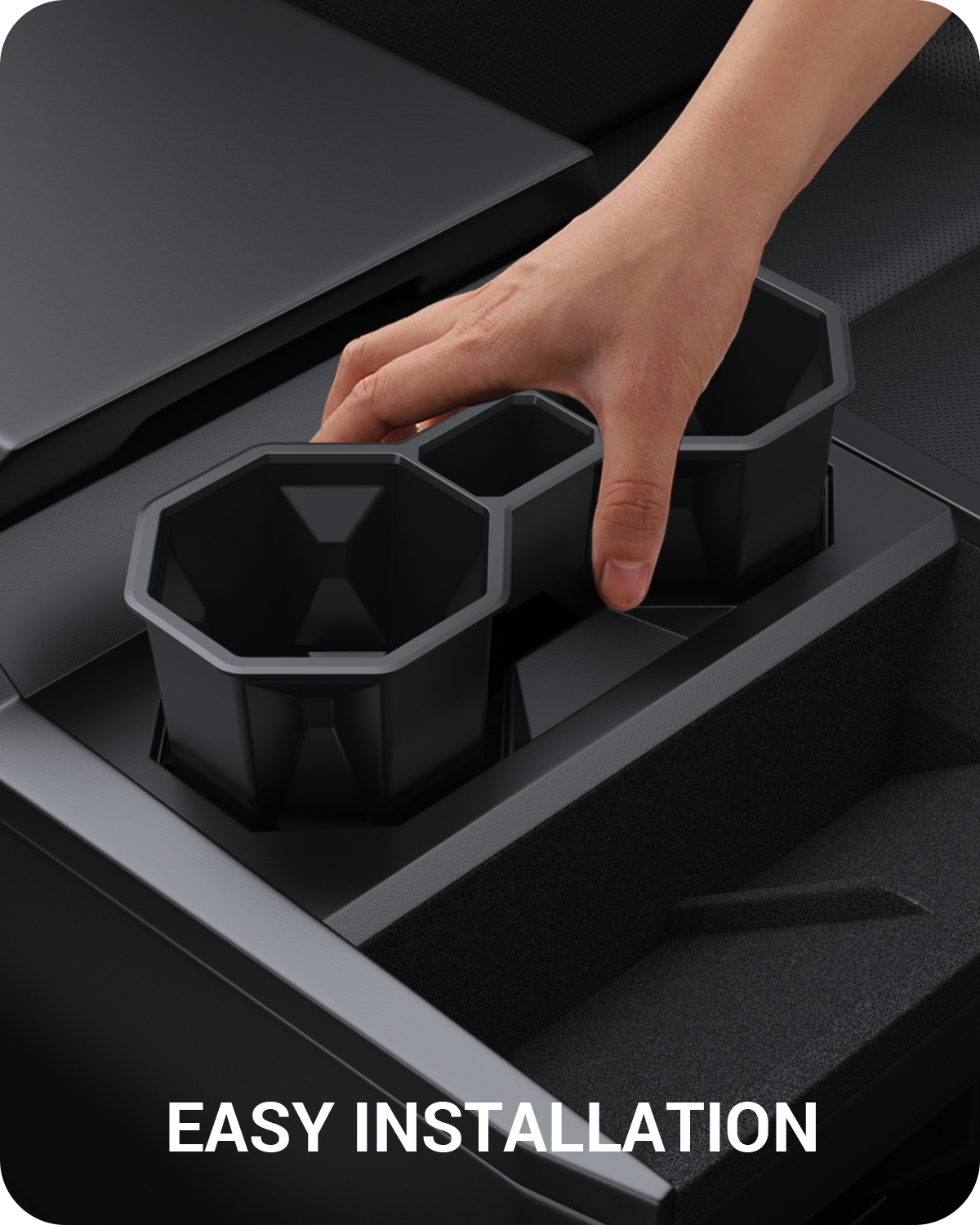 2024-2026 Tesla Cybertruck Cup Holder Insert - Carbon Silicone Non-Slip - Image 10