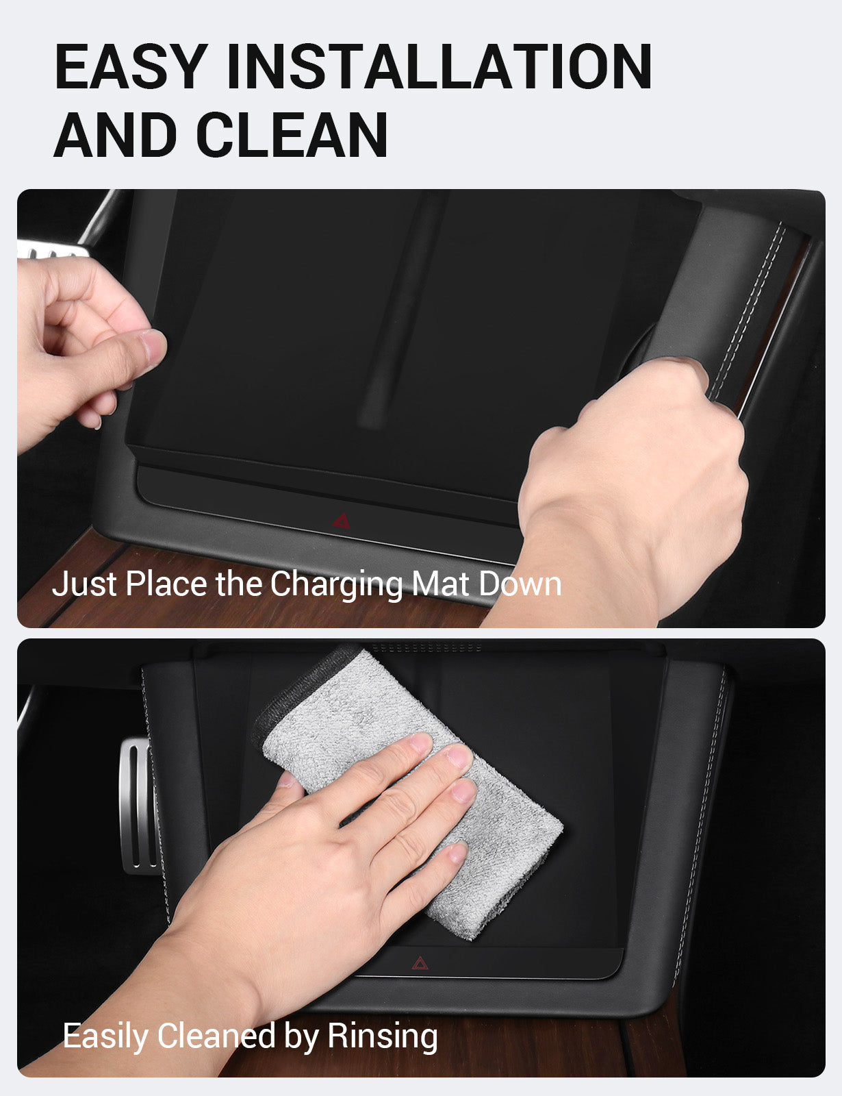 BASENOR 2022-2025 Tesla Model S Model X Center Console Wireless Charger Mat Silicone Mat Wireless Charging Phone Pad for Model S/Model S Plaid Model X/Model X Plaid Interior Accessories