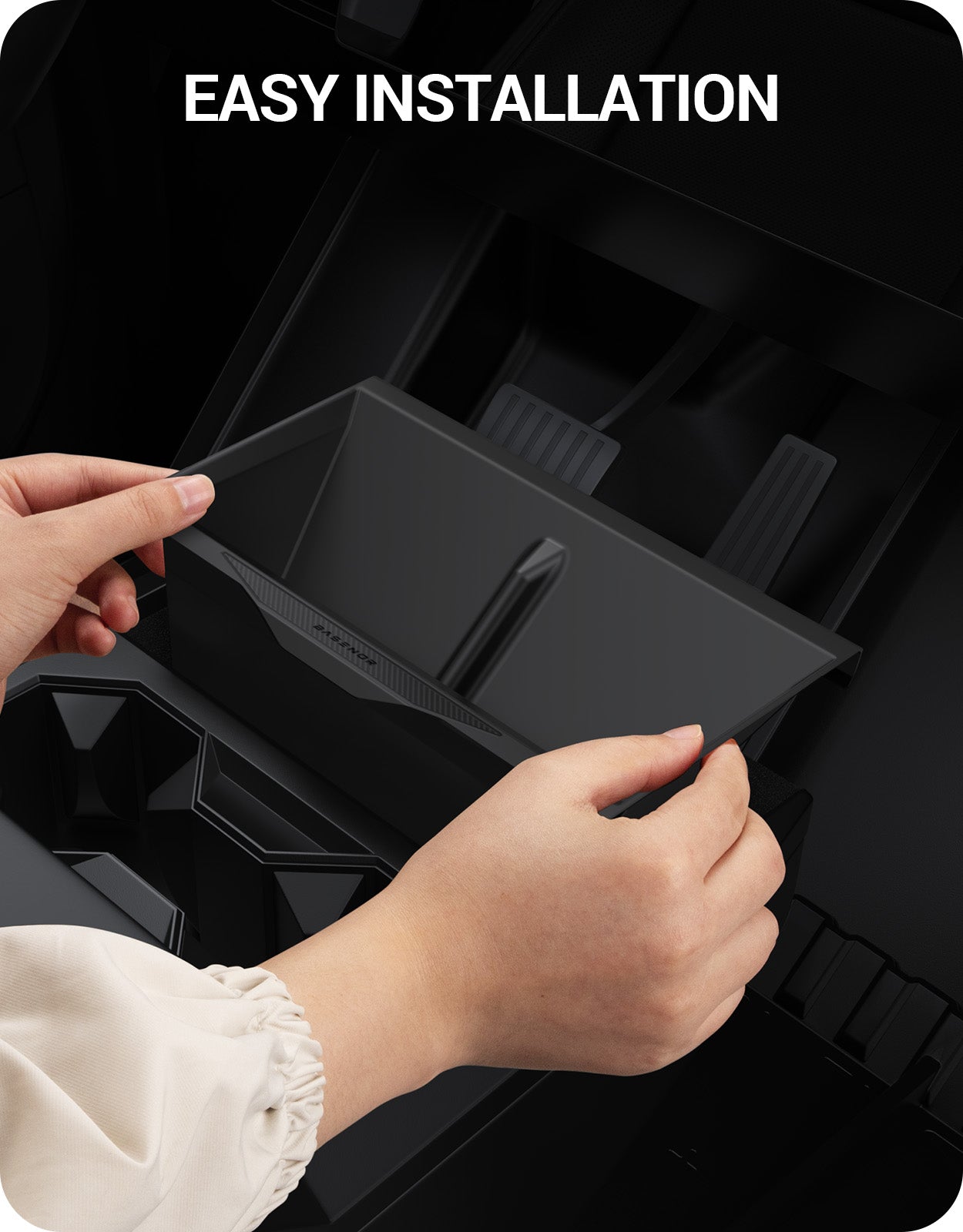 BASENOR 2024 Tesla Cybertruck Wireless Charger Mat Carbon Fiber