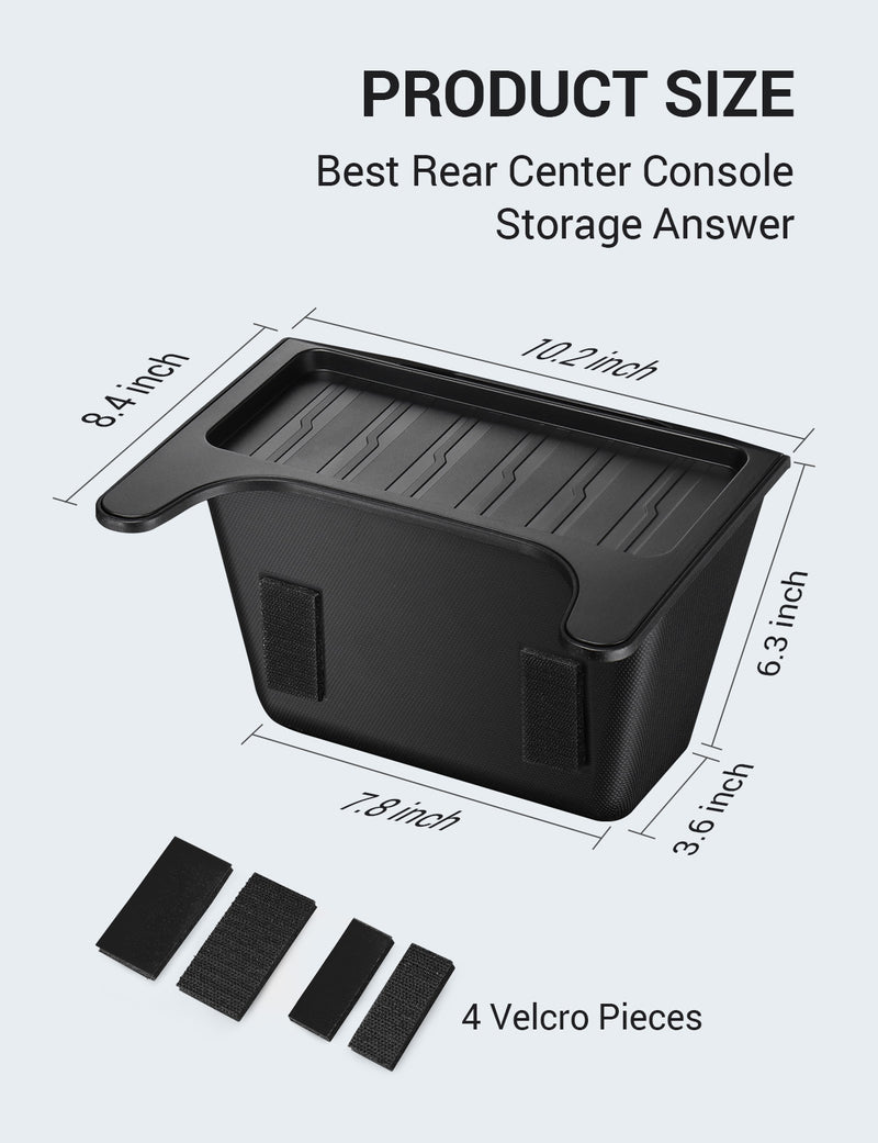 BASENOR Rear Center Console Organizer for 2020-2024 Tesla Model Y