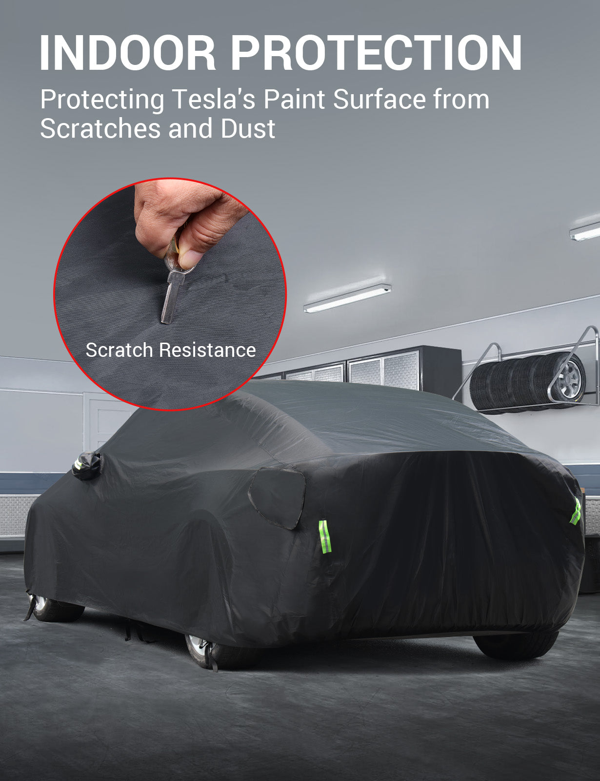 BASENOR Tesla Model 3 Car Cover All-Weather UV Protection Full Exterior Accessories with Charge Port Opening & Ventilated Mesh for Model 3 2017-2023 - Image 2