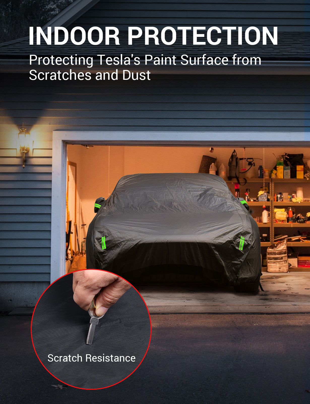 BASENOR Tesla Model X Car Cover All-Weather UV Protection Full Exterior Accessories with Charge Port Opening & Ventilated Mesh for Model X Plaid SUV 2015-2024 - Image 2