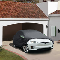 2015-2024 Tesla Model X Car Cover - All-Weather UV Protection, Charge Port & Mesh Vents, Plaid SUV | BASENOR