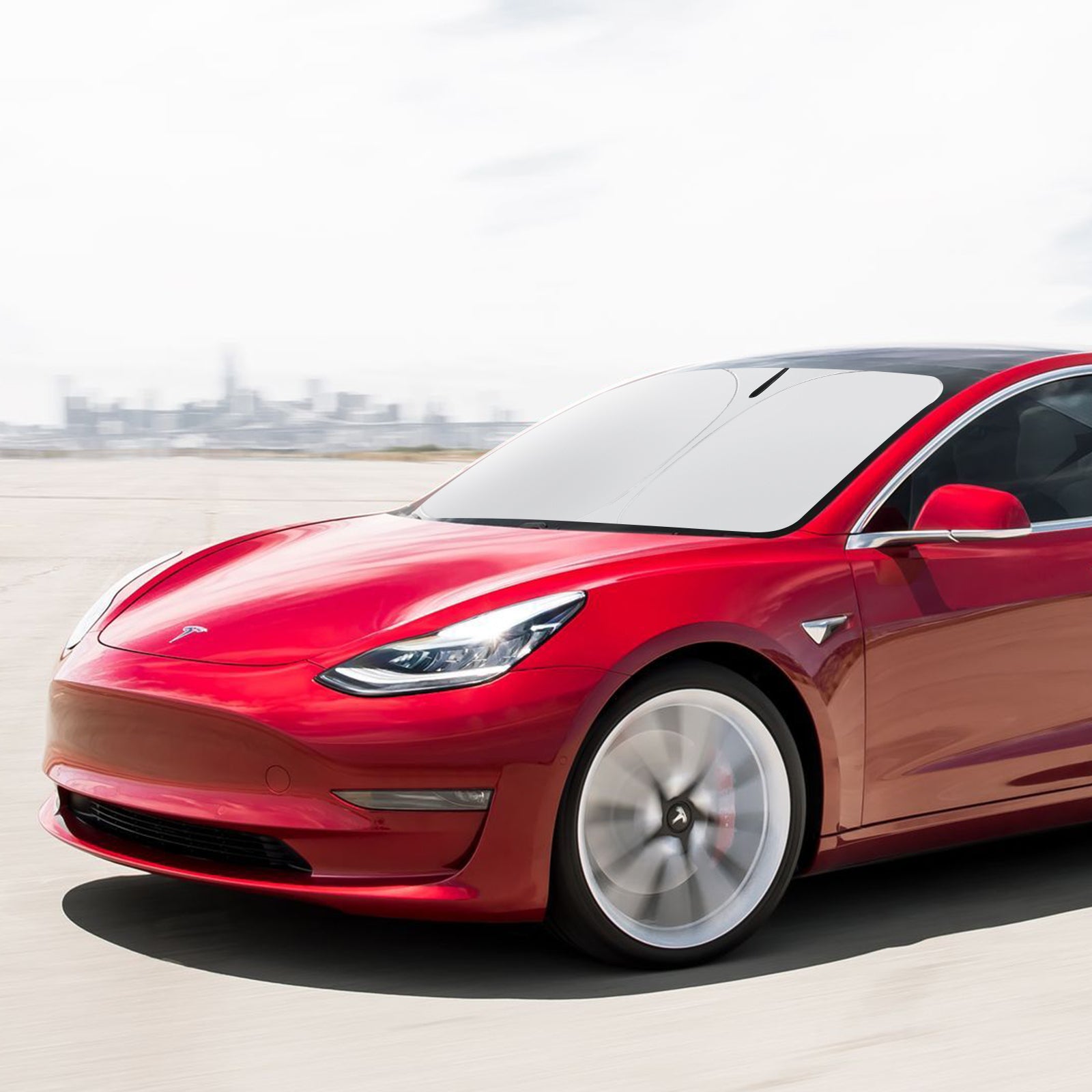 2017-2026 Tesla Model 3 & Model Y Windshield Sunshade - Foldable Silver Reflective - Image 9