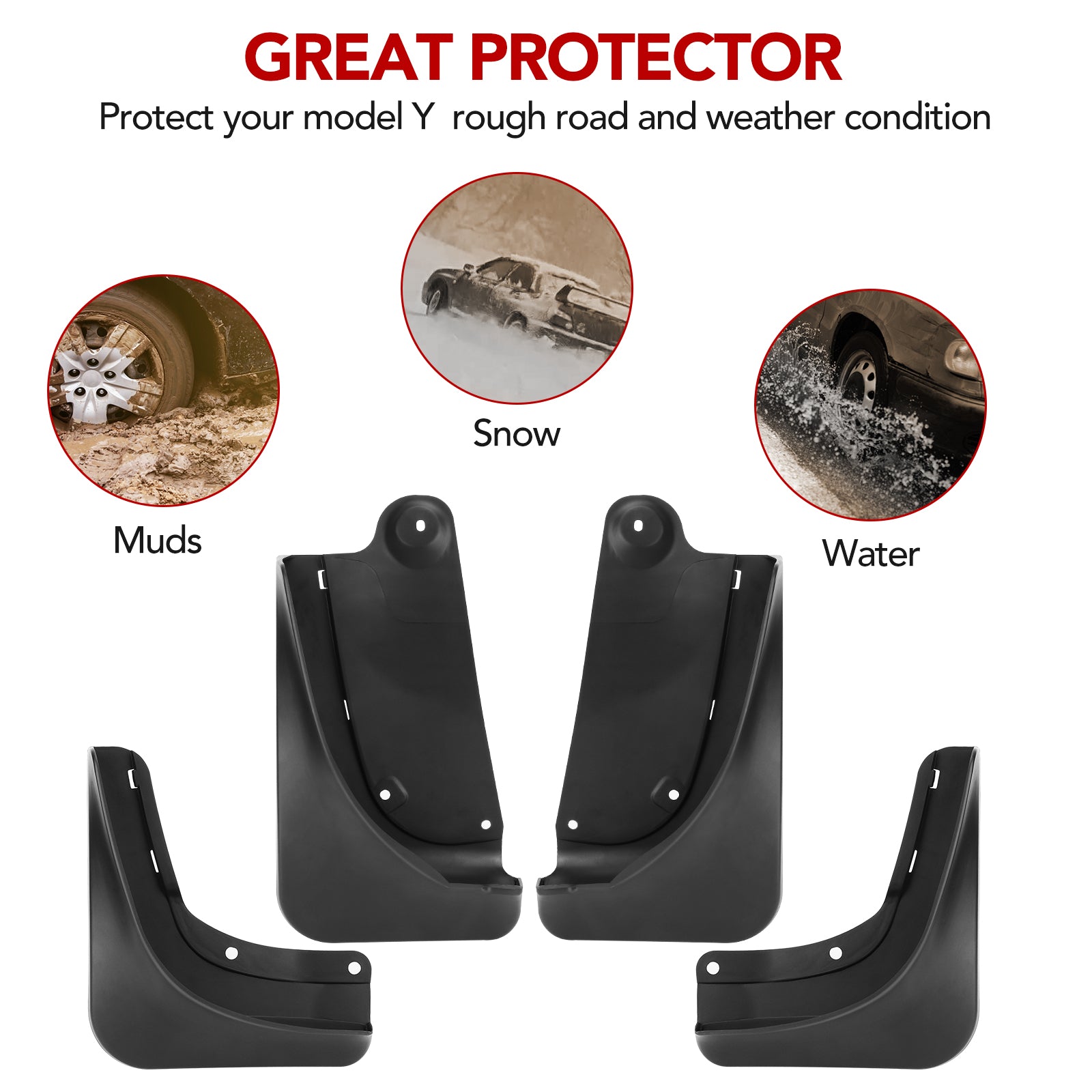 2020-2024 Tesla Model Y Mud Flaps - No Drilling All-Weather 4PCS - Image 2