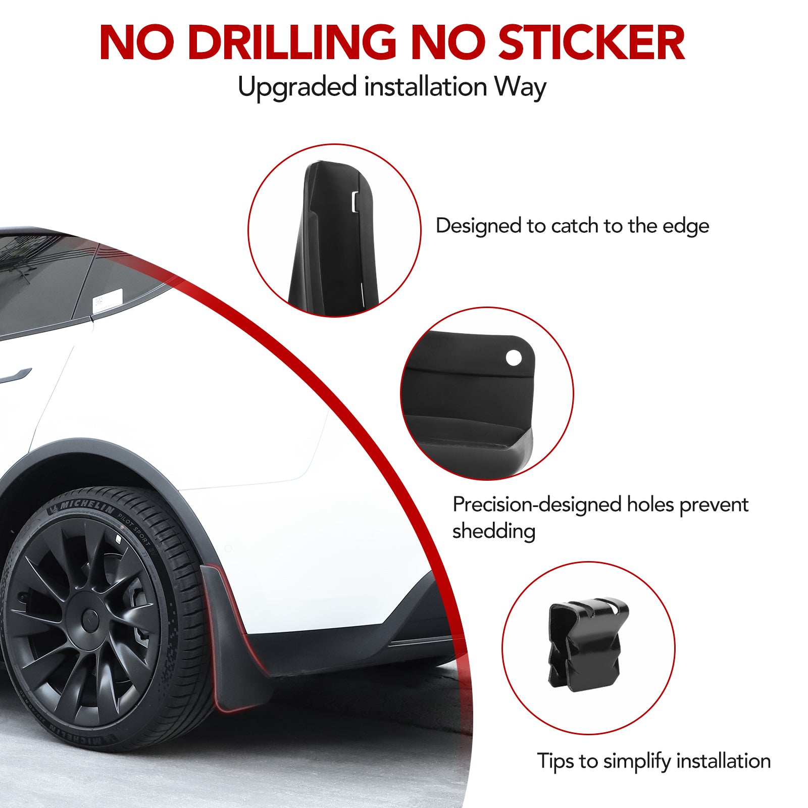 2020-2024 Tesla Model Y Mud Flaps - No Drilling All-Weather 4PCS - Image 3