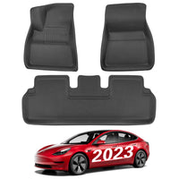 2021-2023 Tesla Model 3 Floor Mats 3PCS - 3D All-Weather Anti-Slip | BASENOR