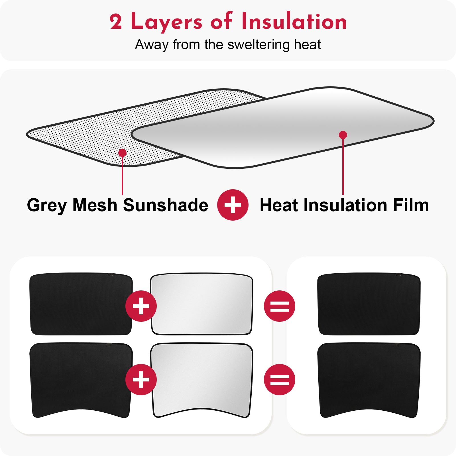 2021-2023 Tesla Model 3 Glass Roof Sunshade - No Gaps Foldable 4PCS - Image 7