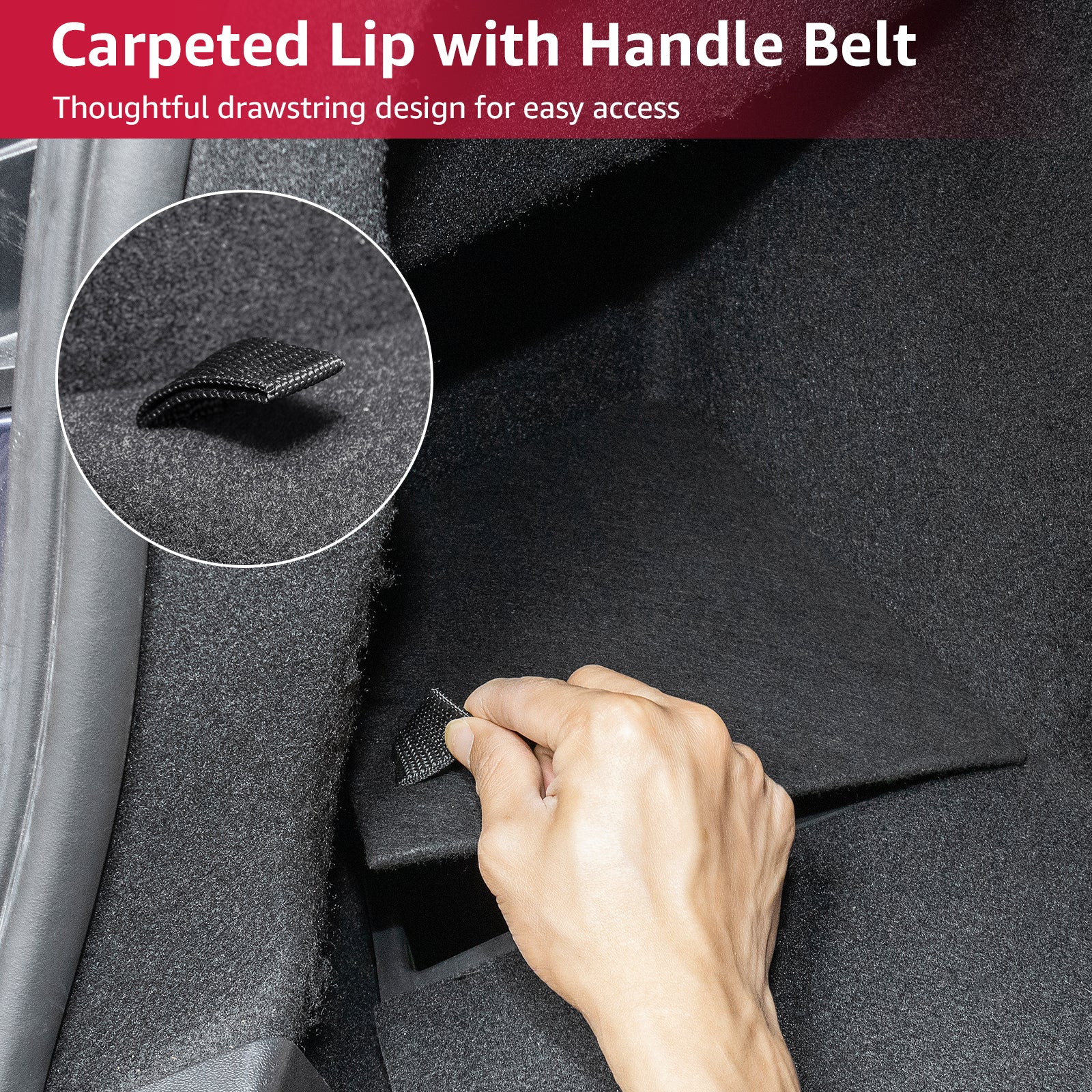 2021-2023 Tesla Model 3 Trunk Storage Bins - Waterproof Carpeted Lid - Image 3