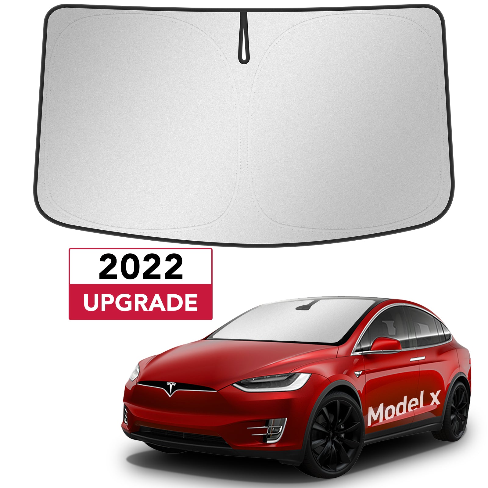 2021-2026 Tesla Model X Windshield Sunshade - Foldable with Storage Bag