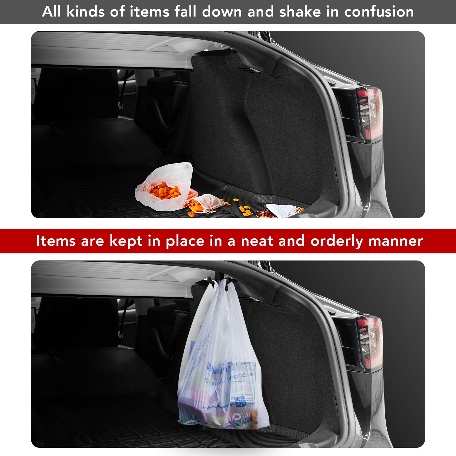 BASENOR Trunk Grocery Bag Hook-Gen 2 for 2017-2025 Tesla Model 3