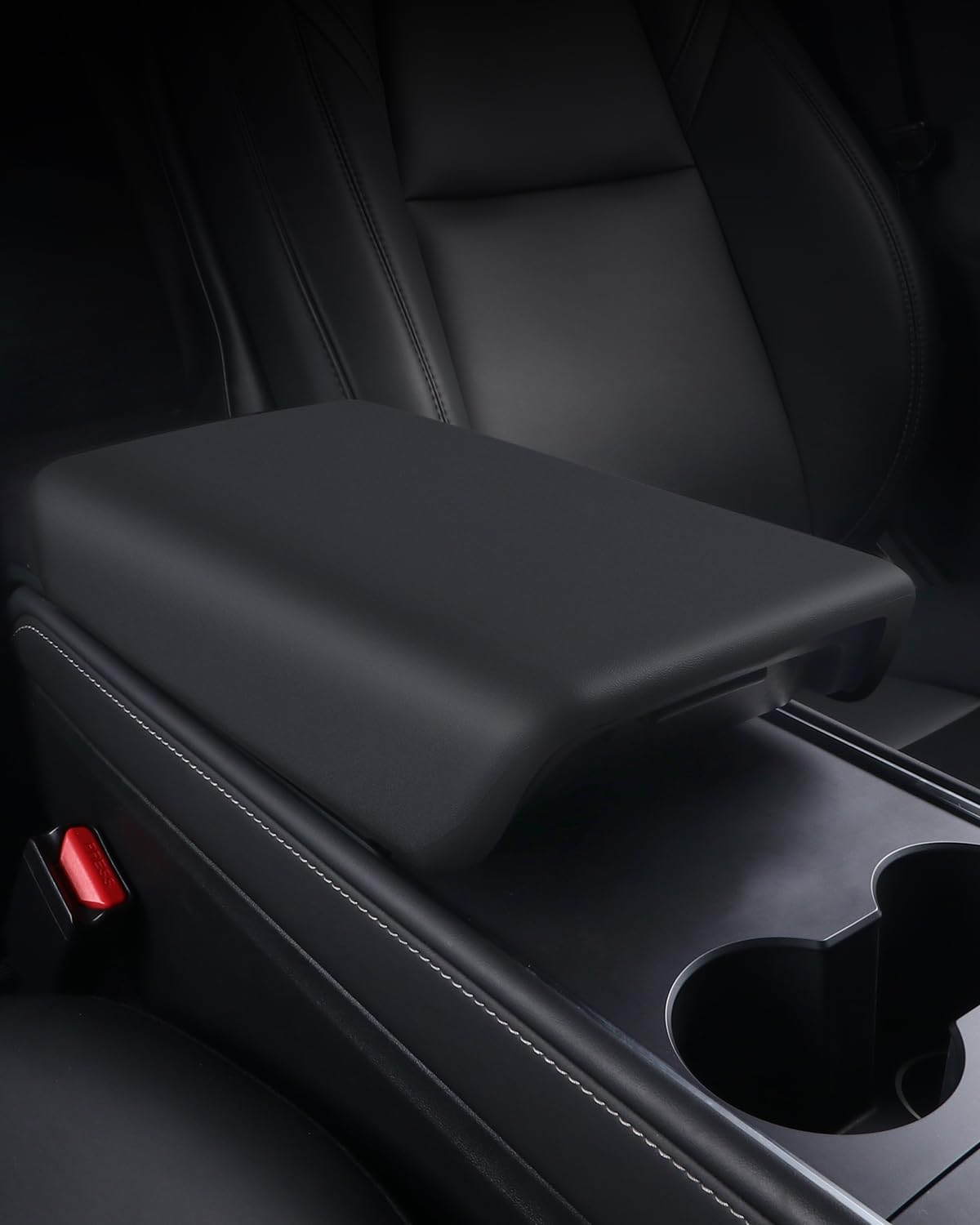 BASENOR Tesla Model 3 Model Y Center Console Cover TPE Armrest Cover Non-Slip Protector Armrest 2016-2024 Tesla Interior Accessories Black (Not Compatible with 2024 Tesla Model 3)