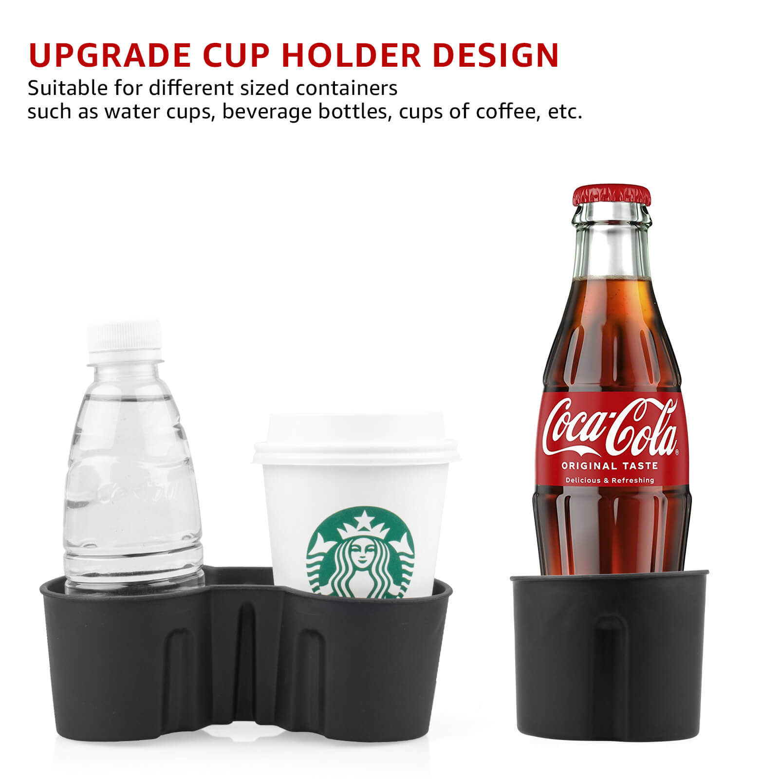 BASENOR Cup Holder Insert-Upgrade for 2021 2022 2023 Tesla Model Y Model 3