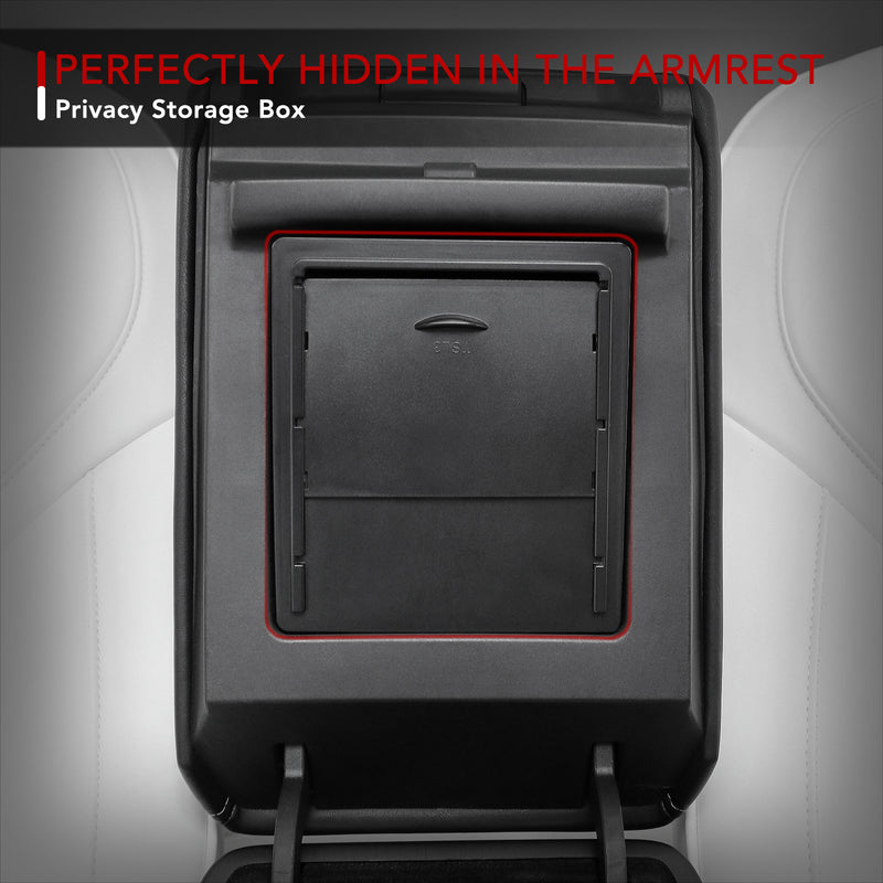 BASENOR Armrest Hidden Storage Box for Tesla Model 3 Model Y
