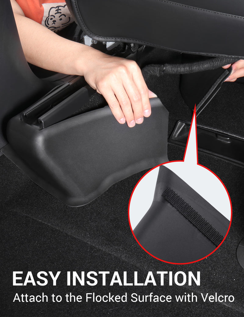 Basenor Tesla Model Y Underseat Protector TPE Seat Slide Rail Pad Cover Anti Kick Seat Base Cover for Model Y Interior Accessories 2021-2023 Black