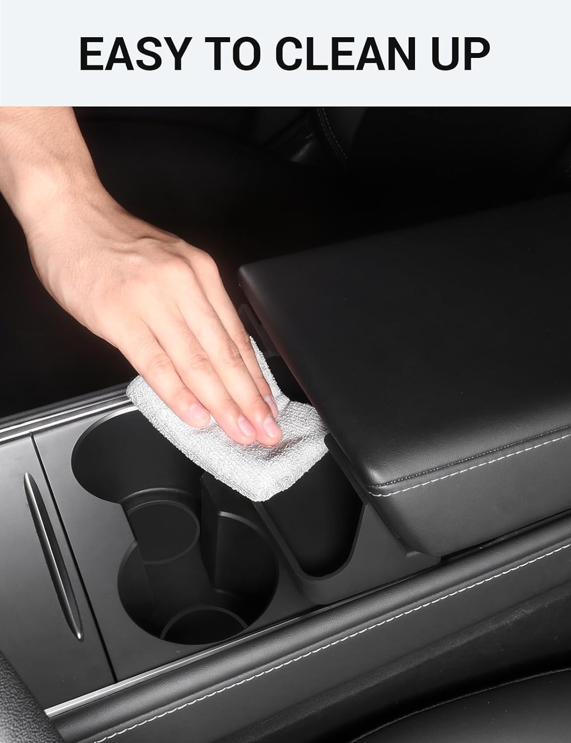 BASENOR Tesla Model 3 Model Y Center Console Sunglasses Holder Armrest Box Silicone Eyeglasses Storage Box Key Card Phone Holder 2021-2024 Accessories Internal Fit for Model 3 Y with Refresh Console