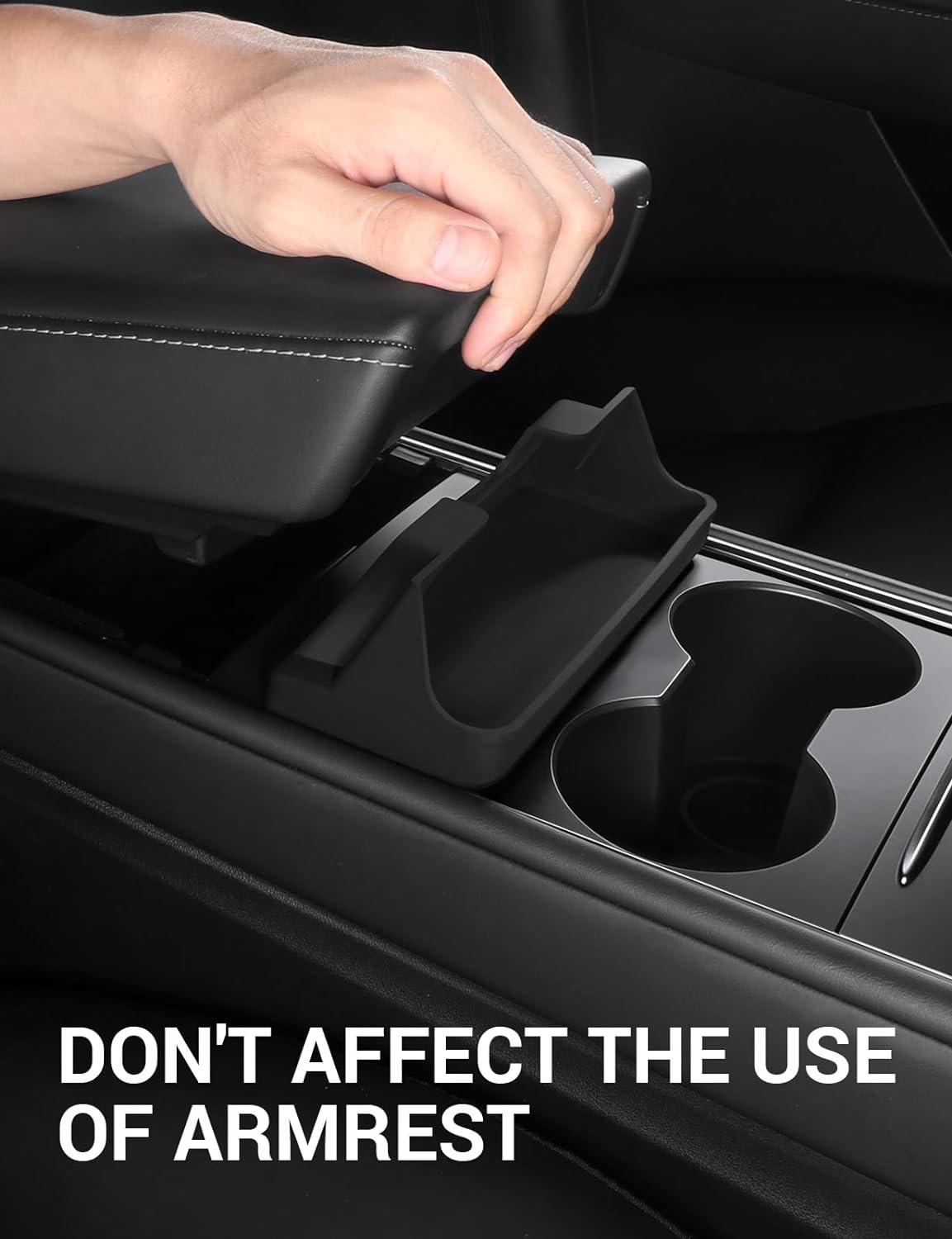 BASENOR Tesla Model 3 Model Y Center Console Sunglasses Holder Armrest Box Silicone Eyeglasses Storage Box Key Card Phone Holder 2021-2024 Accessories Internal Fit for Model 3 Y with Refresh Console