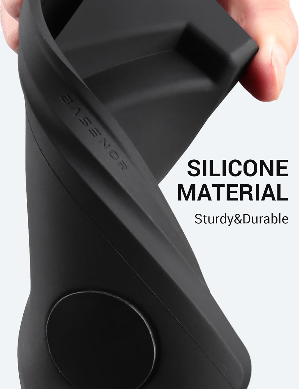 BASENOR Tesla Model 3 Model Y Center Console Sunglasses Holder Armrest Box Silicone Eyeglasses Storage Box Key Card Phone Holder 2021-2024 Accessories Internal Fit for Model 3 Y with Refresh Console