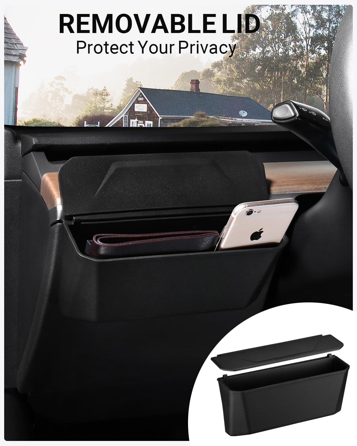 BASENOR Tesla Model 3 Model Y Air Vent Organizer TPE Steering Wheel Side Storage Box Key Card Sunglasses Phone Holder Tesla Interior Accessories 2021-2024 (Not Compatible with 2024 Tesla Model 3)