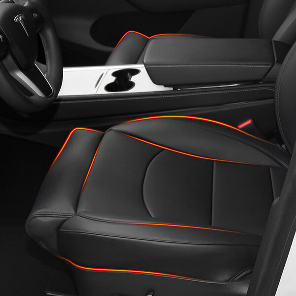 BASENOR Leather Front and Rear Seat Cushions for 2020-2023 Tesla Model Y