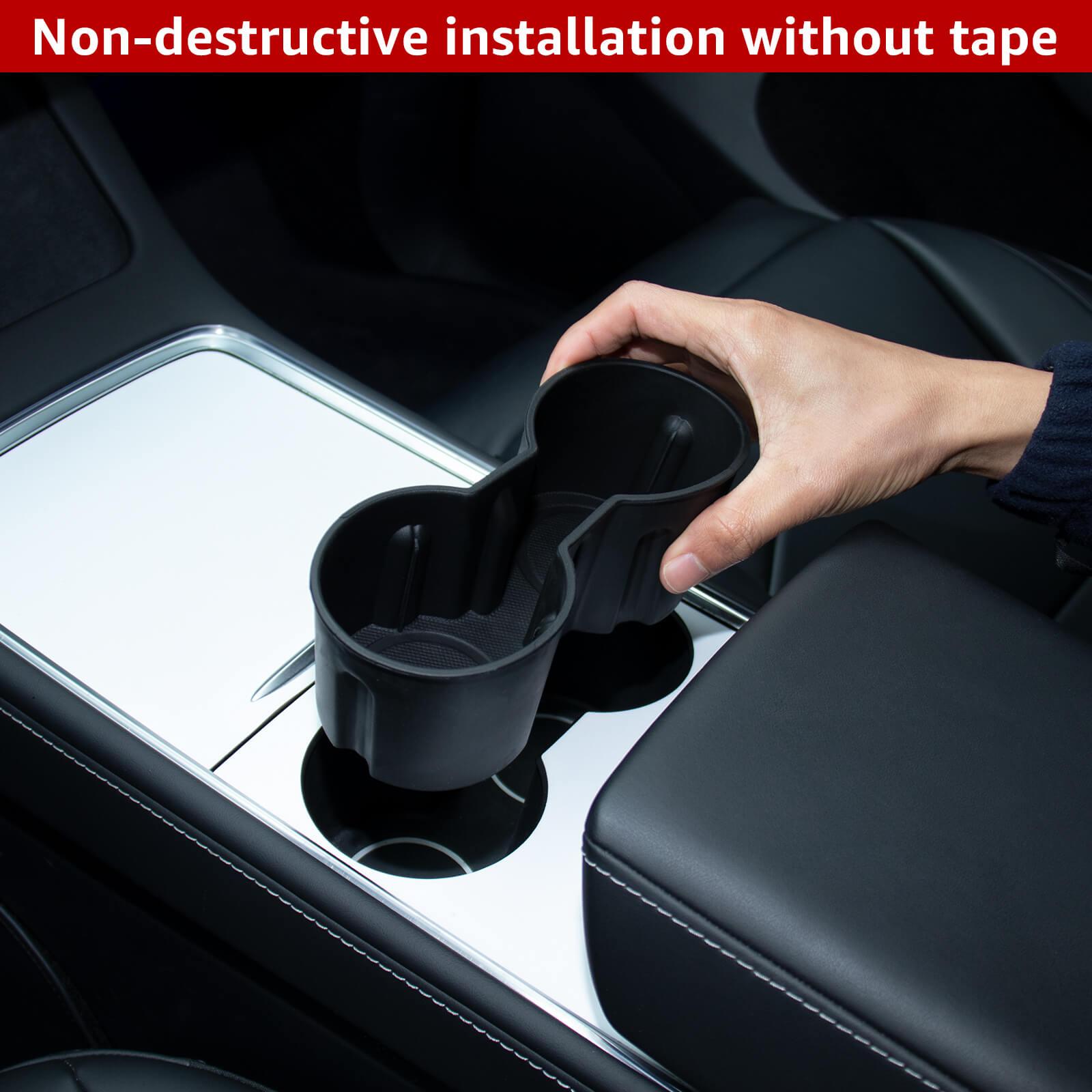 BASENOR Cup Holder Insert-Upgrade for 2021 2022 2023 Tesla Model Y Model 3 - Image 4