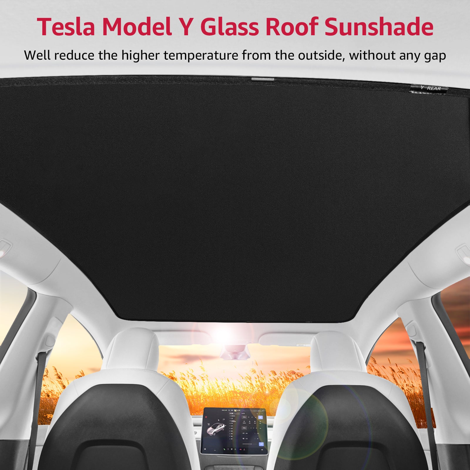 BASENOR Glass Roof Sunshade (Set of 2) for 2020-2023 Tesla Model Y - Image 2