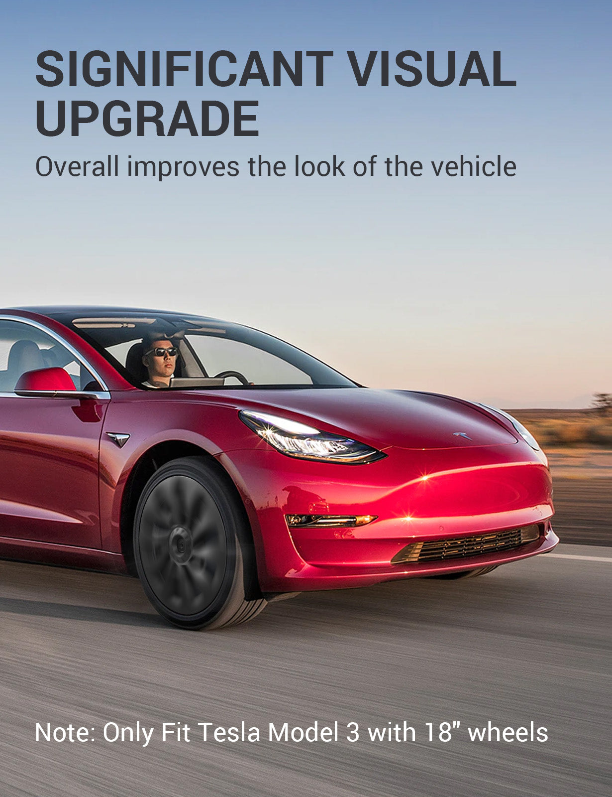 BASENOR Tesla Model 3 Wheel Cover 18 Inch Hubcap Wheel Hub Caps OEM Rim Protectors Cover Replacement Exterior Accessories Performance Upgrade (Set of 4) for 2017-2023 - Image 3