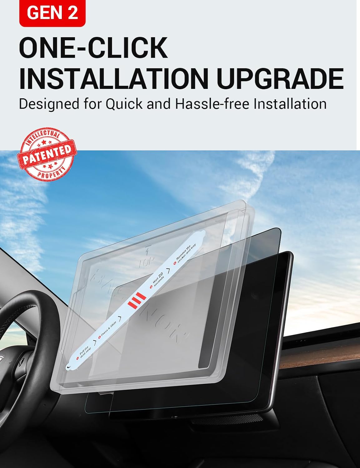 BASENOR Tesla Model Y Model 3 Screen Protector Matte Center Control Tempered Glass Touchscreen Protector 9H Anti Fingerprint Anti-Glare Interior Accessories Gen 2 (Not Suitable for 2024 Model 3) - Image 3