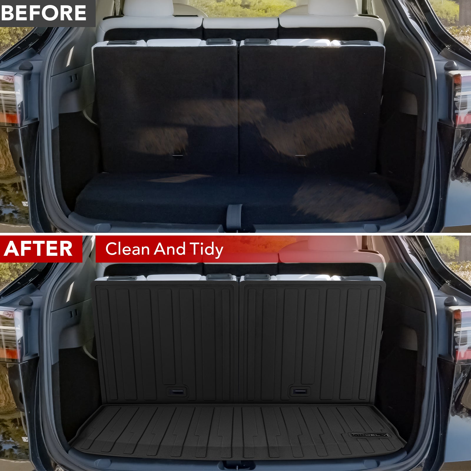BASENOR TPE Rear Trunk Mat for 7 Seat for 2020-2023 Tesla Model Y - Image 2