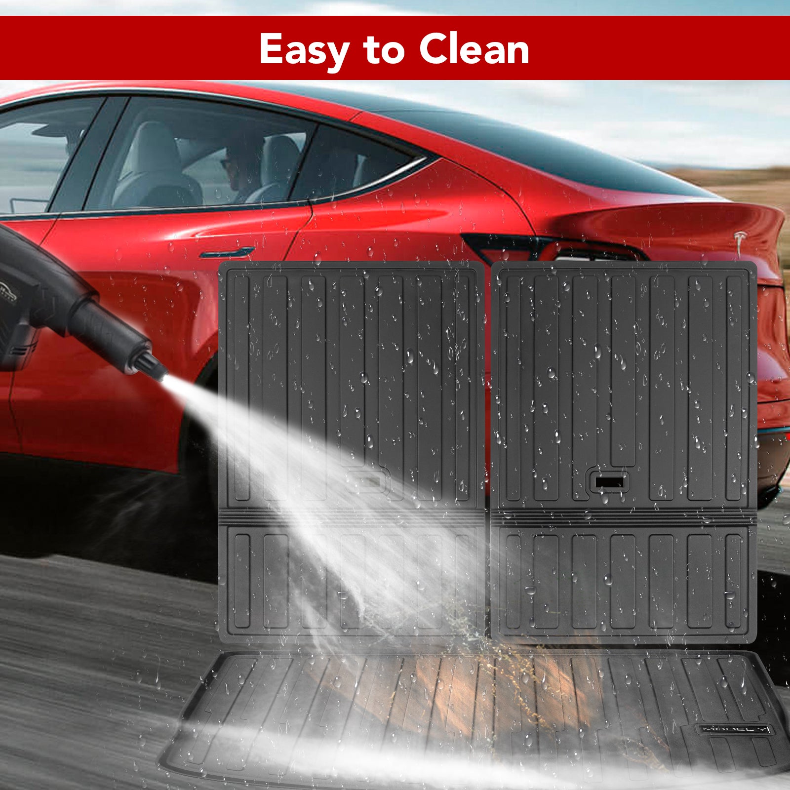 BASENOR TPE Rear Trunk Mat for 7 Seat for 2020-2023 Tesla Model Y - Image 6