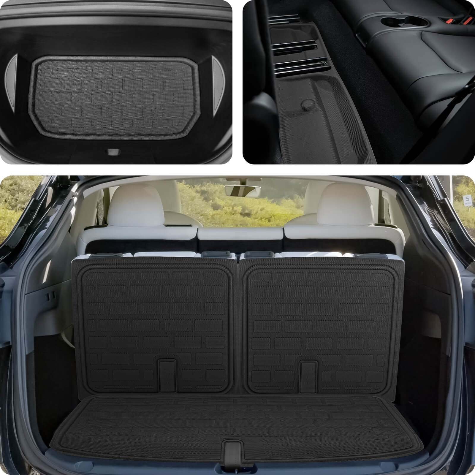 Floor Mats 3D Full Set (for 7 Seater) for Tesla Model Y - Image 4