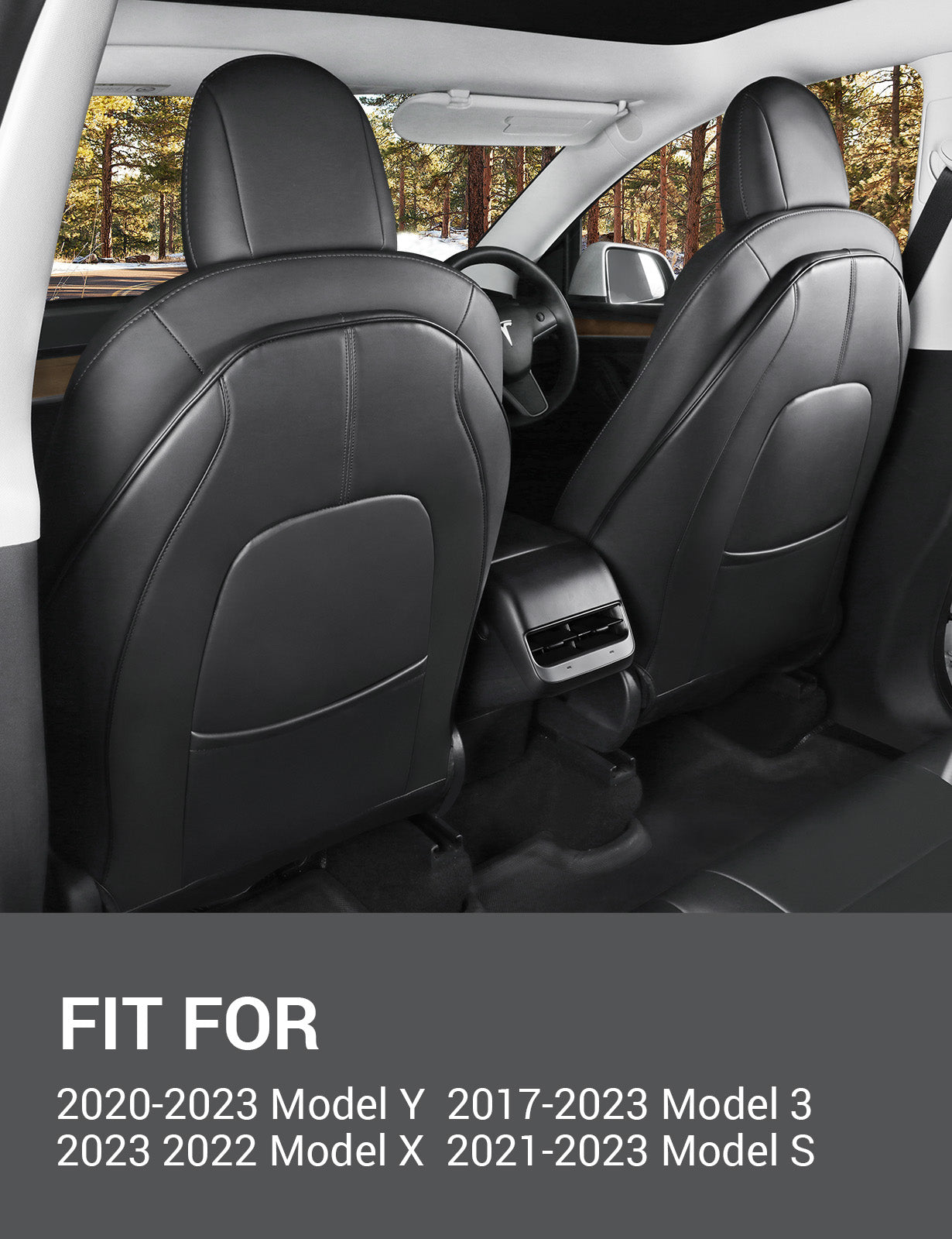 Tesla Model 3/Y/S/X Leather Seat Back Kick Protector - Waterproof Scratchproof 2PCS - Image 5