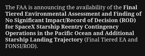 FAA Clears Starship for Expanded Pacific Landing Zones