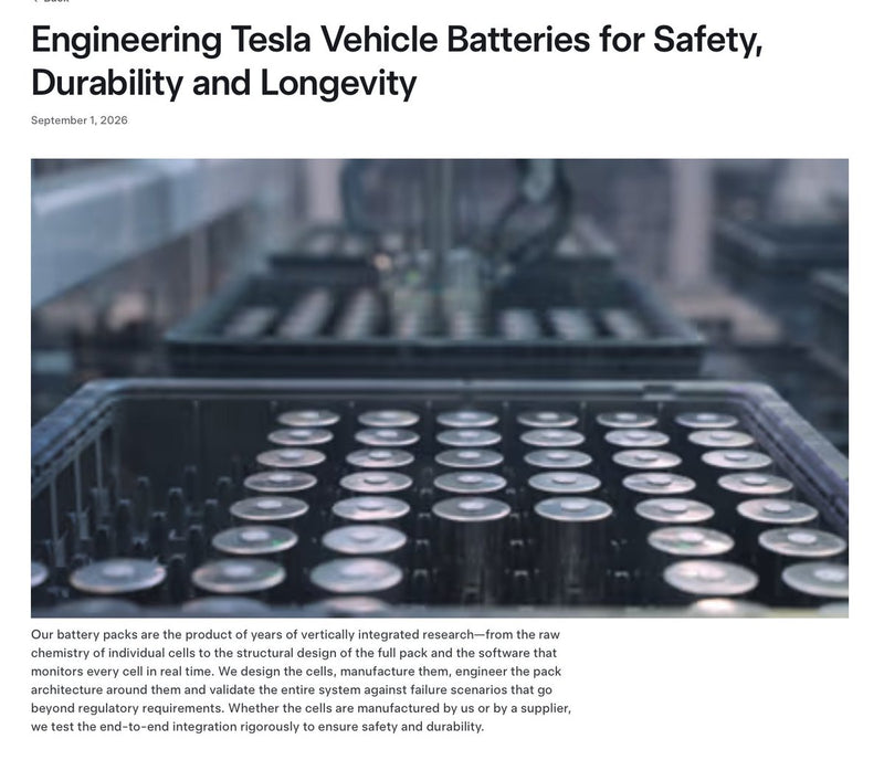 Tesla's Battery Safety Report: 265 Billion Miles, Zero Spontaneous Fires