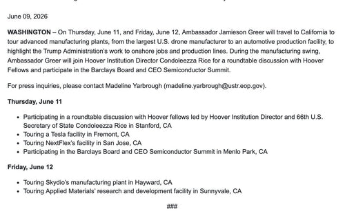 US Trade Rep to Tour Tesla Fremont Factory This Thursday