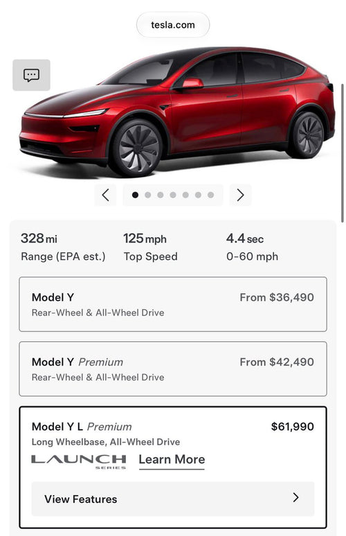 Tesla Model Y L Launch Series Waits Stretch to Early 2027