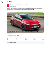 Tesla Model Y Breaks All-Time Sales Record in Australia