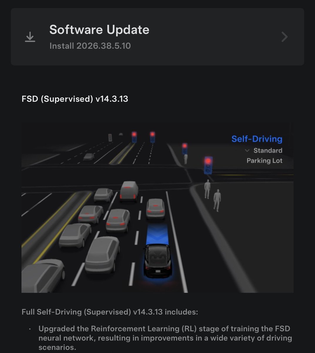 Tesla FSD v14.3.13 Rolls Out in 2026.38.5.10 — What to Check