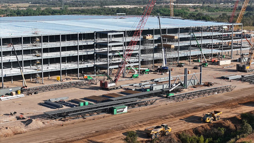 Giga Texas Optimus Factory Steel Work Surges in Latest Drone Footage