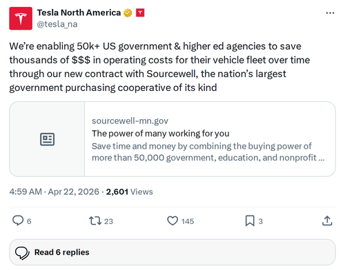 Tesla Lands Sourcewell Government Fleet Contract: 50,000+ Agencies Can Now Buy Direct