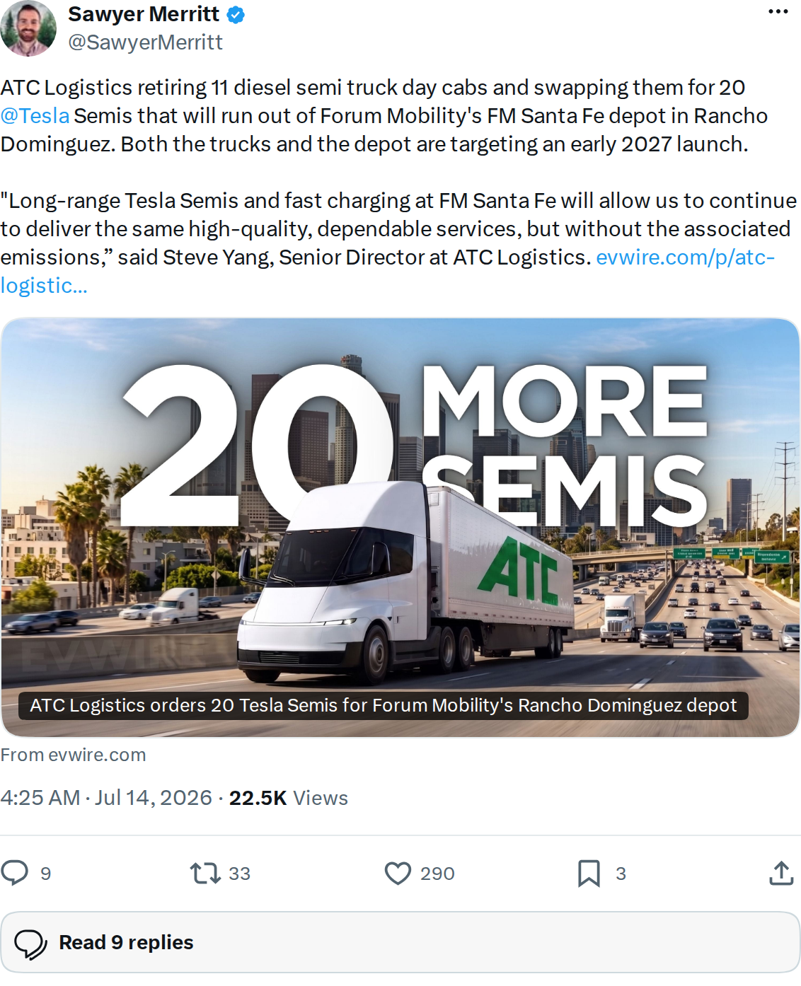 ATC Logistics Orders 20 Tesla Semis: What You Need to Know