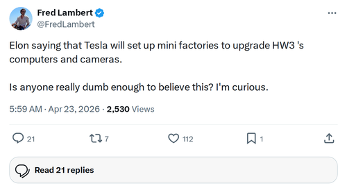 Tesla Plans Mini-Factories to Upgrade HW3 Computers and Cameras