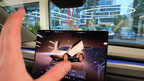 Tesla Cybercab Consumer Software Interface Spotted in Showroom