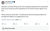 SpaceX Is Hiring Engineers for Its AI Division — No AI Experience Required
