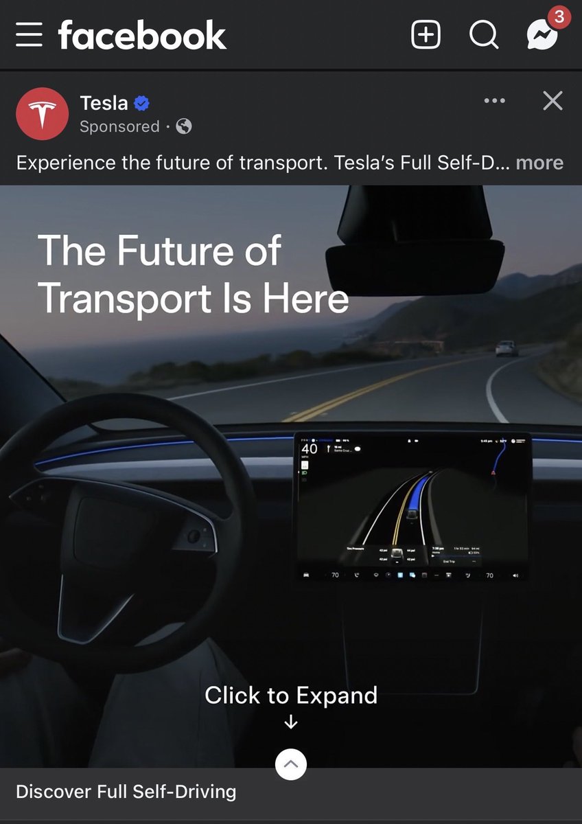Tesla Runs Paid Facebook Ads for FSD (Supervised)