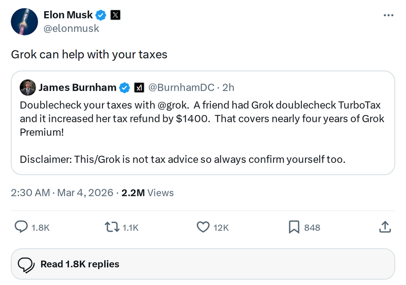 Grok Can Now Help With Your Taxes: What It Means