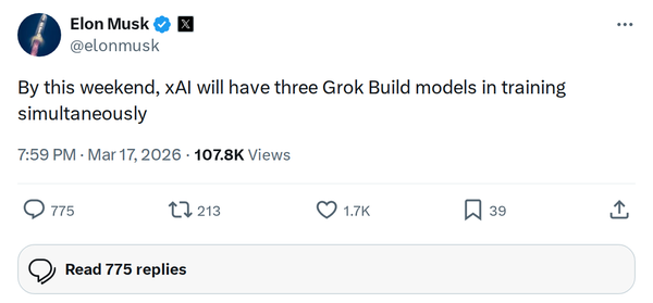 xAI to Run Three Grok Models in Training at Once This Week
