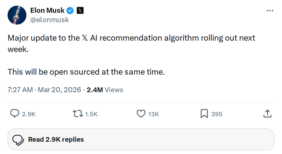 X Recommendation Algorithm Gets Major Update — And Goes Open Source