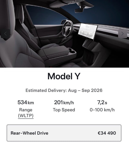 Tesla Model Y RWD Europe Gets Refreshed Interior: What's New