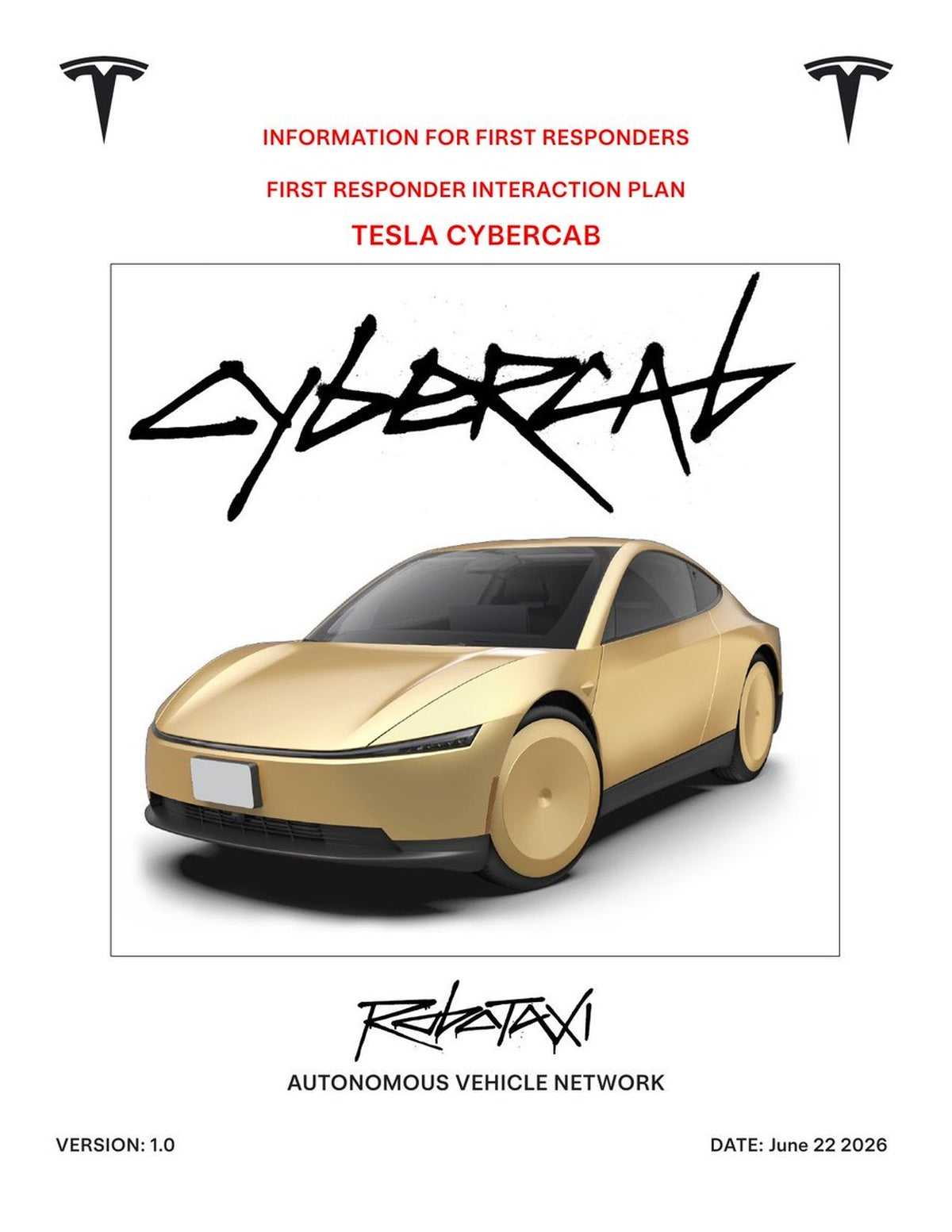 Tesla Cybercab First Responders Guide: 5 Key Reveals